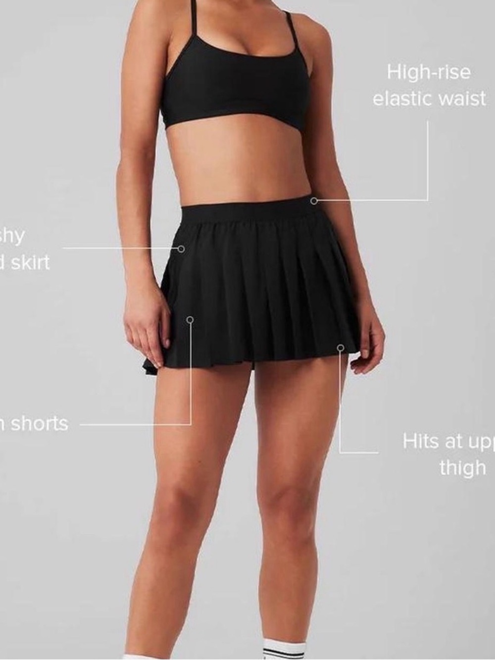 Alo yoga Varsity Tennis skirt in Black - Picture 3 of 10